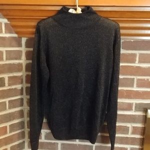 Black & Metallic Mock Turtleneck
